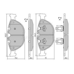 Колодки тормозные перед BMW X5 E53 4/4/4/8i 01-06 SAT