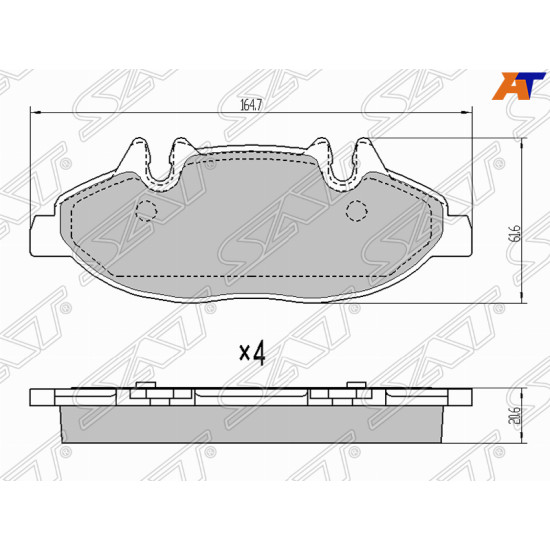 Колодки тормозные перед MERCEDES VIANO 03-/VITO 03- SAT