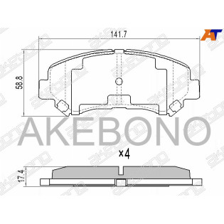 Колодки тормозные перед NISSAN TEANA 33 AKEBONO