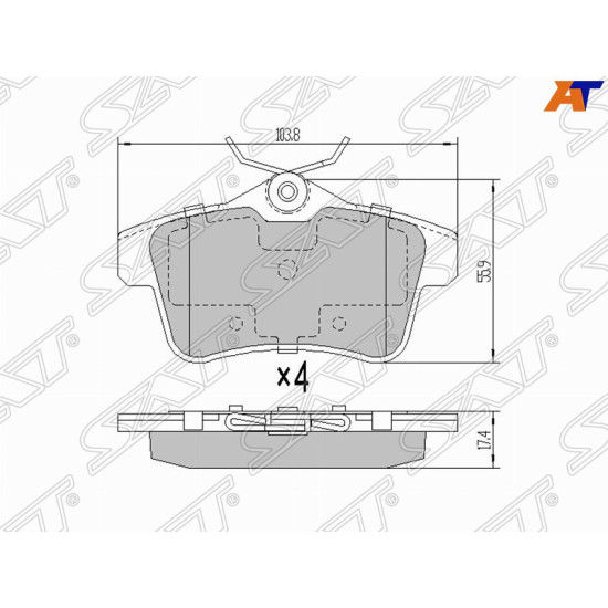 Колодки тормозные зад CITROEN C4 11-/DS4 11-/DS5 11-/PEUGEOT 3008 09-/308 10-/5008 09-/508 11-/RC SAT