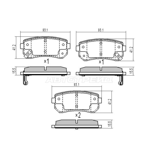 Колодки тормозные зад KIA RIO 05-11/CEED 06-/CERATO 09-/SPORTAGE 04-/HYUNDAI CRETA 15- TUCSON 15- SAT