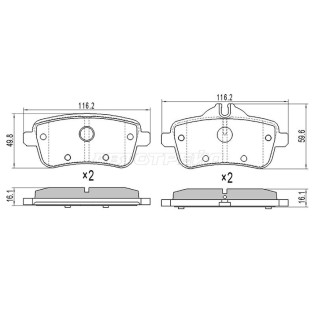 Колодки тормозные зад MERCEDES CLA 117 13-/GL 166 12-/ML 166 11-/SLK 172 12- SAT