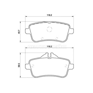 Колодки тормозные задн MERCEDES CLA 117 13-/GL 166 12-/ML 166 11-/SLK 172 12- BREMBO