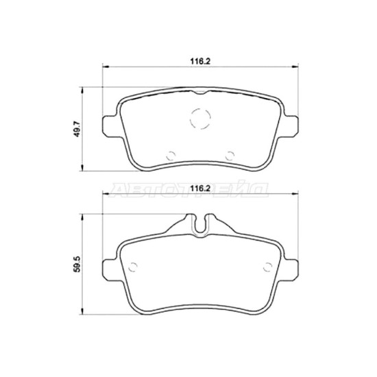 Колодки тормозные задн MERCEDES CLA 117 13-/GL 166 12-/ML 166 11-/SLK 172 12- BREMBO