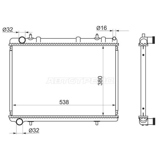 Радиатор CITROEN C4 PICASSO /PEUGEOT 307 06- SAT