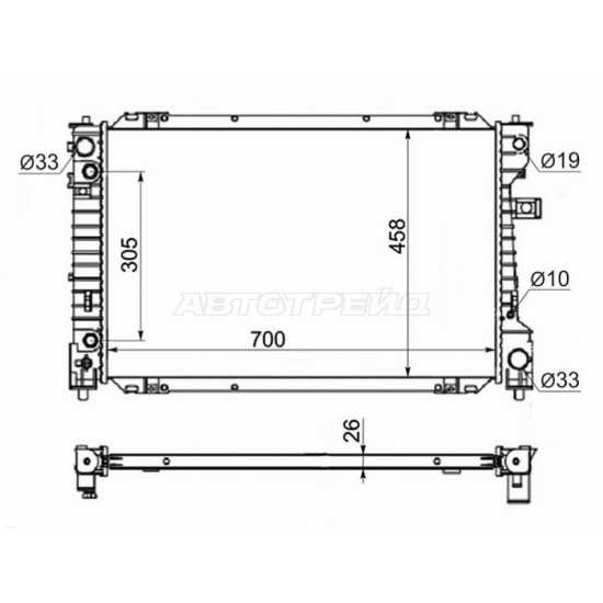 Радиатор FORD ESCAPE 2.0/2.3 07- SAT
