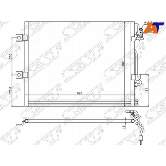 Радиатор кондиционера Mercedes-Benz S-Class 05-13 / CL-Class 06-14 SAT