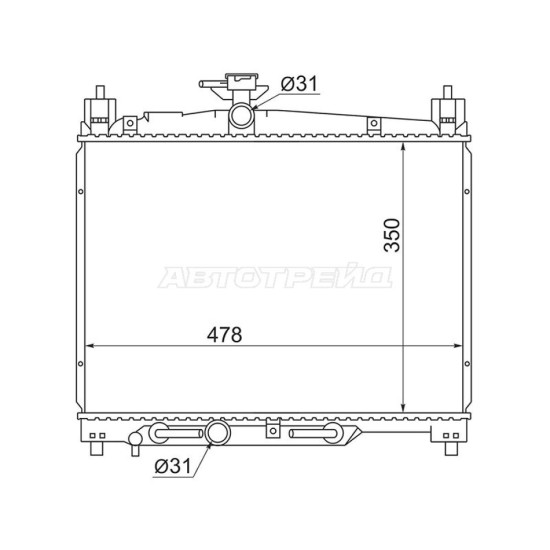 Радиатор Toyota Vitz 99-05 / Echo 99-05 / Platz 99-05 / Yaris 99-05 SAT