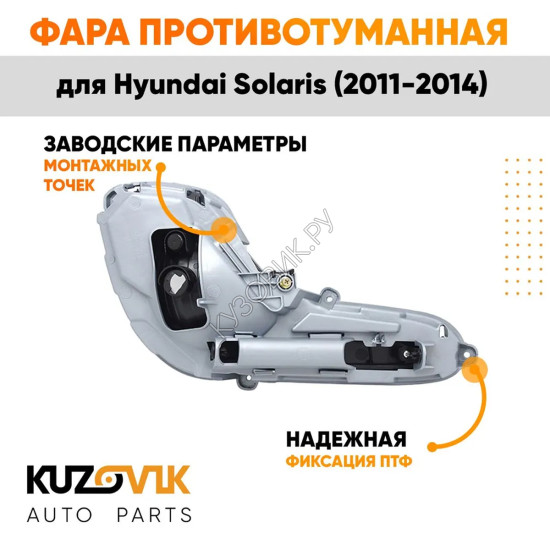 Фара противотуманная левая Hyundai Solaris 1 (2011-2014) KUZOVIK