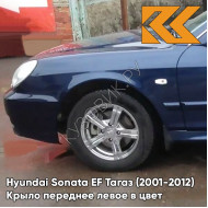 Крыло переднее левое в цвет кузова Hyundai Sonata EF Тагаз (2001-2012) B04 - Атлантида - Тёмно-синий