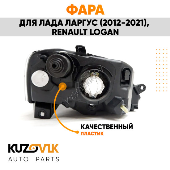 Фара левая Renault Logan 1 (2005-2013) дорестайлинг с корректором KUZOVIK