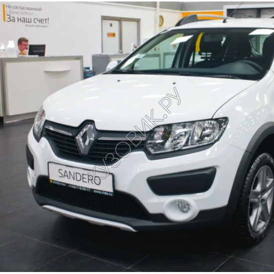 Бампер передний в цвет кузова Renault Sandero Stepway 2 (2014-2018) 369 - BLANC GLACIER - Белый Бампер передний в цвет кузова Renault Sandero Stepway 2 (2014-2018) 369 - BLANC GLACIER - Белый